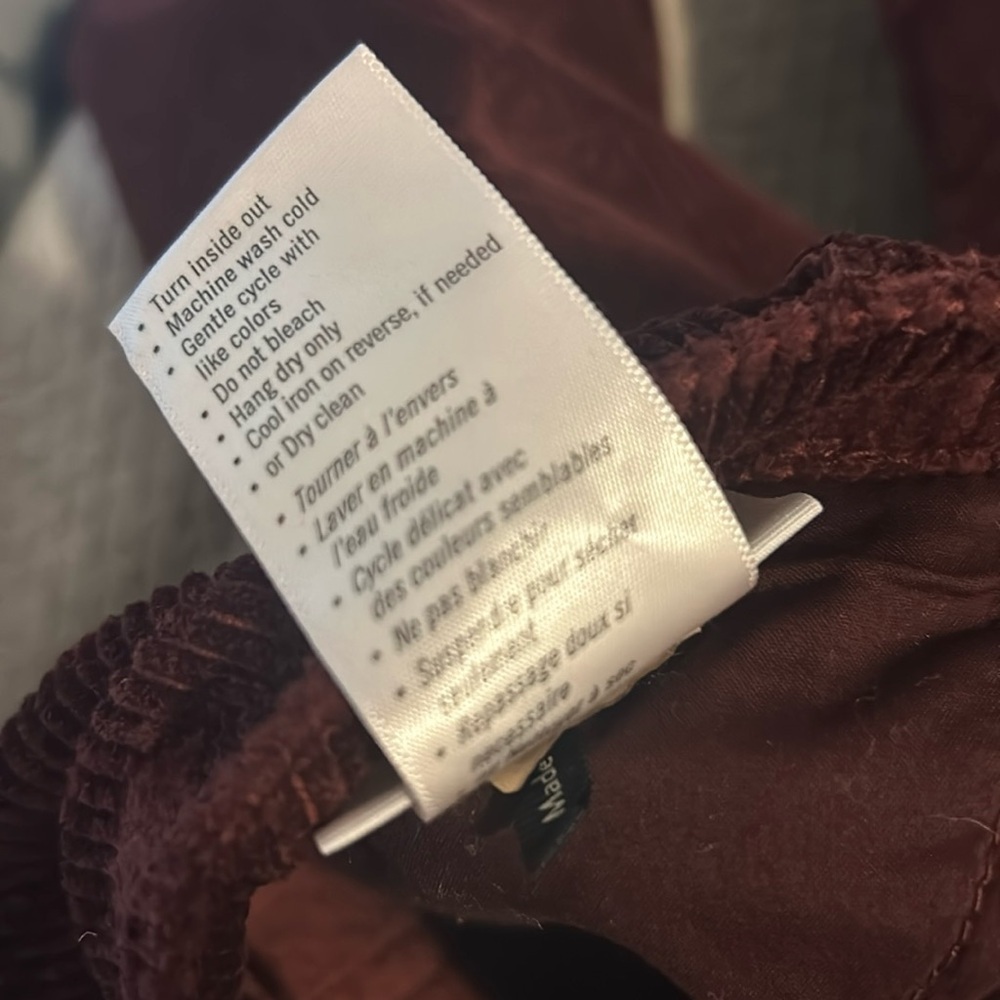 Paige Hoxton Ankle Slim Corduroy Pants Size 27 Dark Currant Wine - Picture 11 of 11